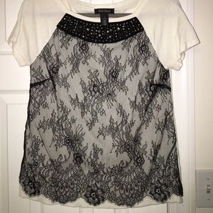 White House Black Market Lace Top - Small